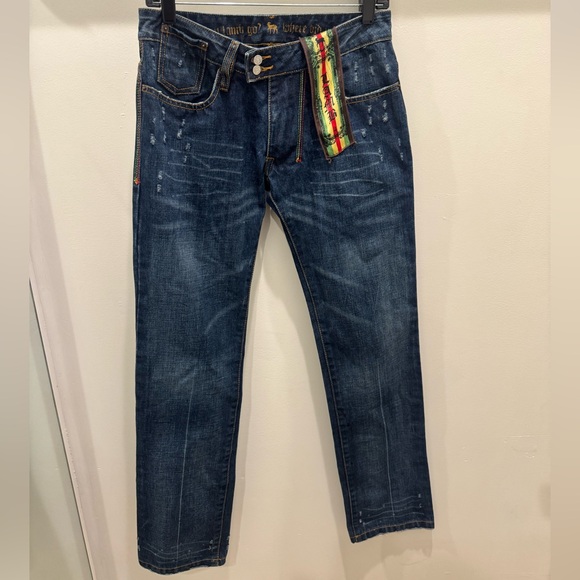 L.A.M.B. Denim - VINTAGE Y2K LAMB Distressed straight leg jeans